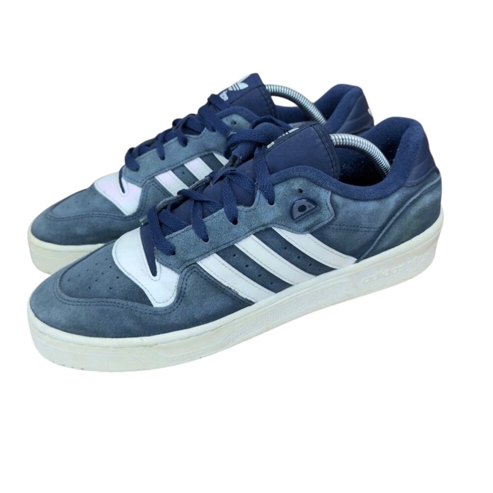 Adidas Originals Rivalry Low ® Size 10 Suede Navy Blue / White Sneakers Shoes